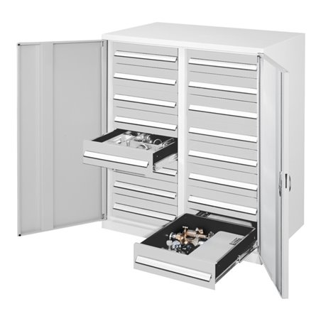 Kappes Schwerlastbeistellschrank Mod. 72 RAL 7035 Vollblechtüren mit Ausstattung