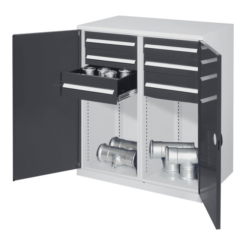 Kappes Schwerlastbeistellschrank Mod. 74 RAL 7035/7016 Doppelwandtüren mit Ausstattung