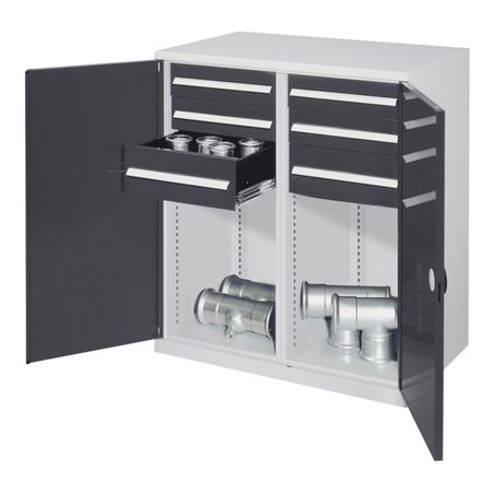 Kappes Schwerlastbeistellschrank Mod. 74 RAL 7035/7016 Doppelwandtüren mit Ausstattung