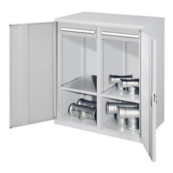 Kappes Schwerlastbeistellschrank Mod. 73 RAL 7035 Vollblechtüren mit Ausstattung