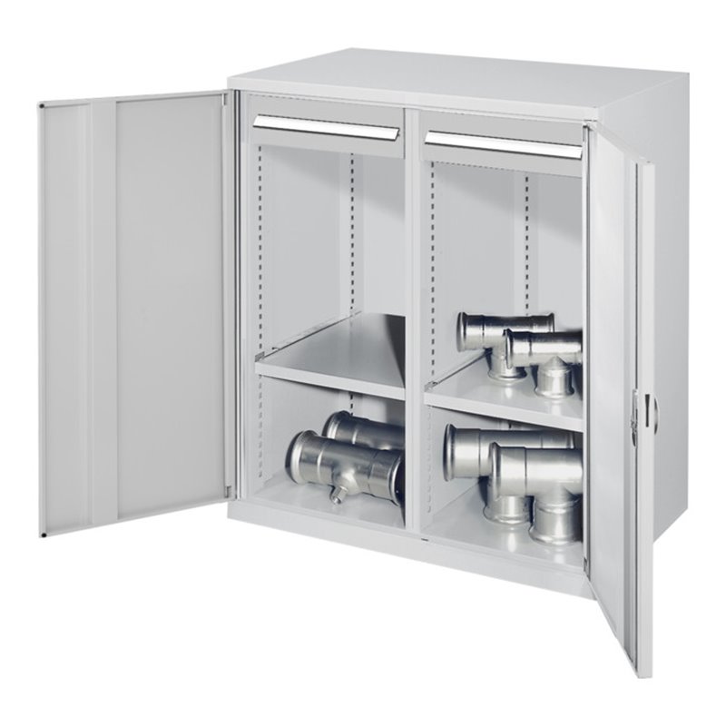 Kappes Schwerlastbeistellschrank Mod. 73 RAL 7035 Vollblechtüren mit Ausstattung