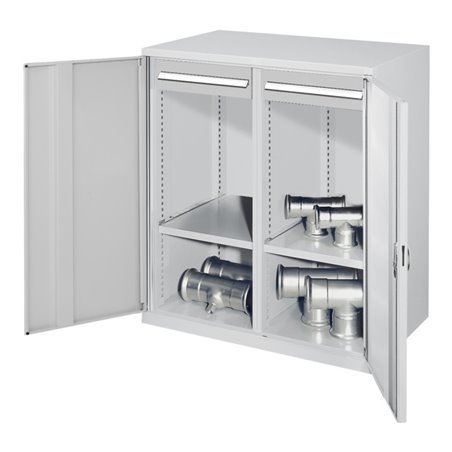 Kappes Schwerlastbeistellschrank Mod. 73 RAL 7035 Vollblechtüren mit Ausstattung