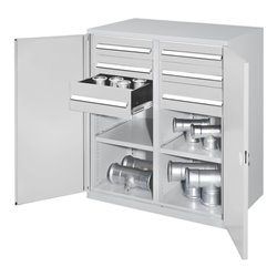 Kappes Schwerlastbeistellschrank Mod. 71 RAL 7035 Doppelwandtüren mit Ausstattung