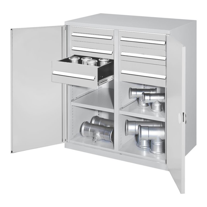 Kappes Schwerlastbeistellschrank Mod. 71 RAL 7035 Doppelwandtüren mit Ausstattung