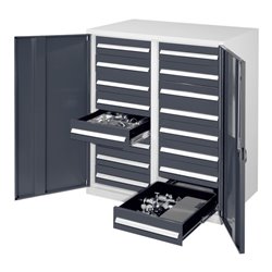 Kappes Schwerlastbeistellschrank Mod. 72 RAL 7035/7016 Vollblechtüren mit Ausstattung