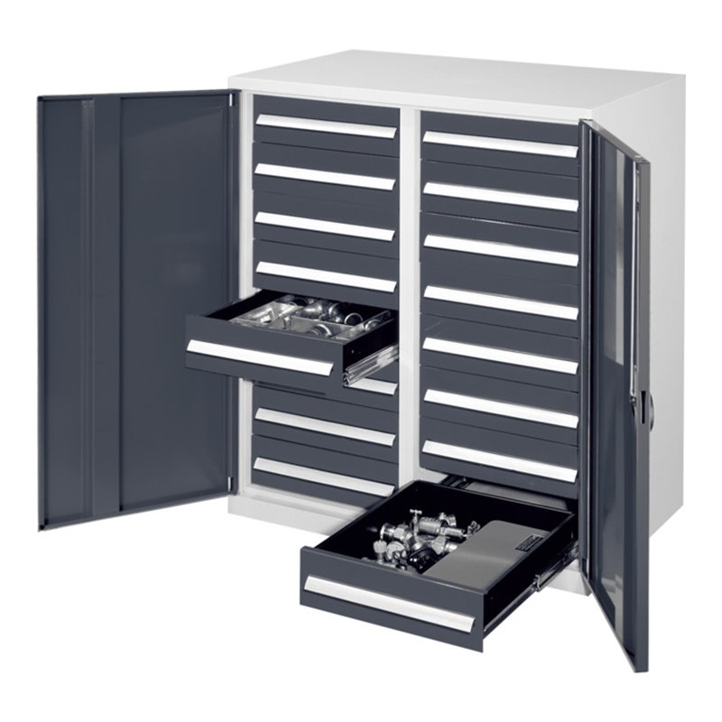 Kappes Schwerlastbeistellschrank Mod. 72 RAL 7035/7016 Vollblechtüren mit Ausstattung