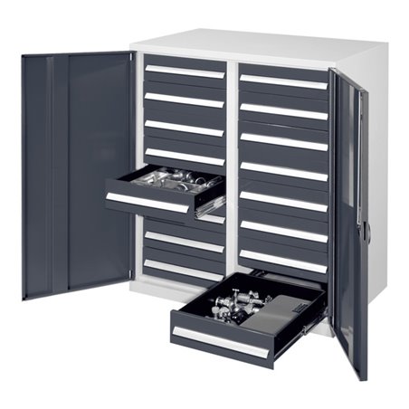 Kappes Schwerlastbeistellschrank Mod. 72 RAL 7035/7016 Vollblechtüren mit Ausstattung