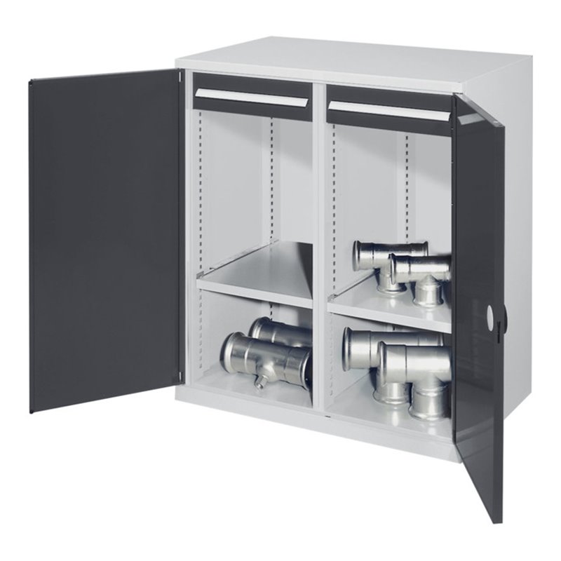 Kappes Schwerlastbeistellschrank Mod. 73 RAL 7035/7016 Doppelwandtüren mit Ausstattung