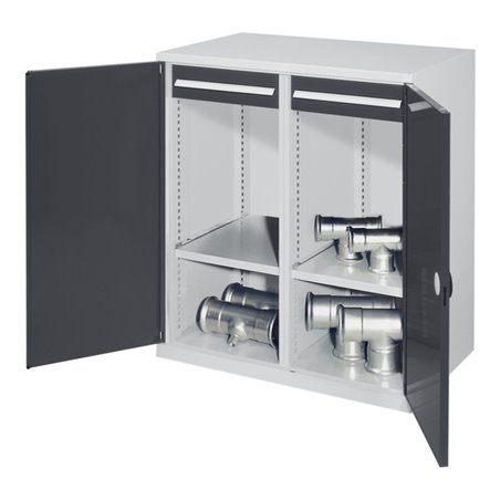 Kappes Schwerlastbeistellschrank Mod. 73 RAL 7035/7016 Doppelwandtüren mit Ausstattung