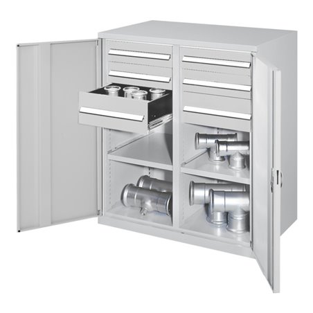 Kappes Schwerlastbeistellschrank Mod. 71 RAL 7035 Vollblechtüren mit Ausstattung