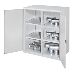 Kappes Schwerlastbeistellschrank Mod. 75 RAL 7035 Doppelwandtüren 4 Fachböden