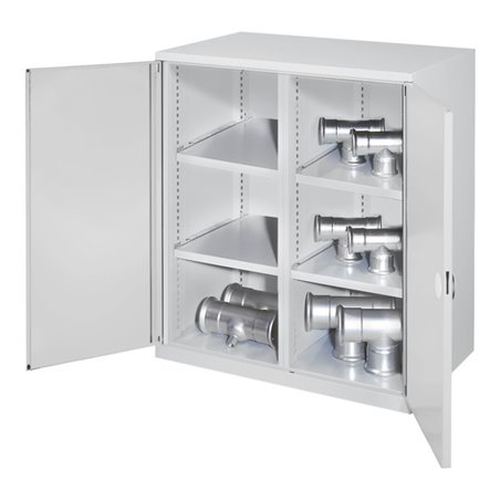 Kappes Schwerlastbeistellschrank Mod. 75 RAL 7035 Doppelwandtüren 4 Fachböden