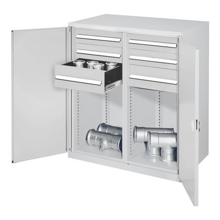 Kappes Schwerlastbeistellschrank Mod. 74 RAL 7035 Doppelwandtüren mit Ausstattung