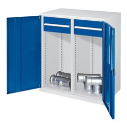 Kappes Schwerlastbeistellschrank Mod. 75 RAL 7035/5010 Vollblechtüren 2 Schubladen