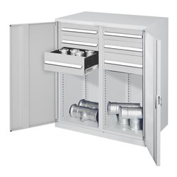 Kappes Schwerlastbeistellschrank Mod. 74 RAL 7035 Vollblechtüren mit Ausstattung