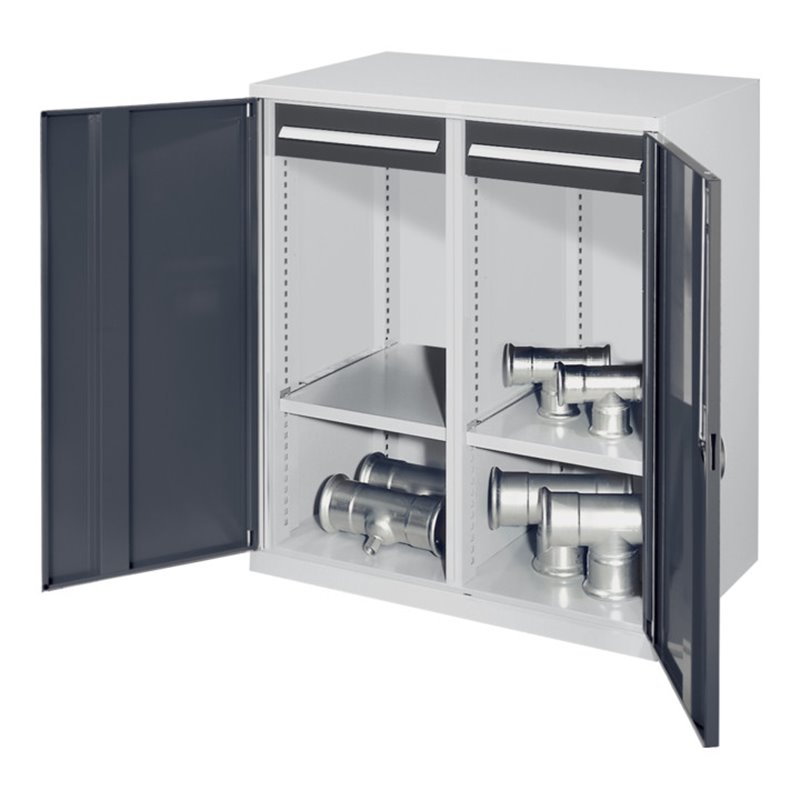 Kappes Schwerlastbeistellschrank Mod. 73 RAL 7035/7016 Vollblechtüren mit Ausstattung