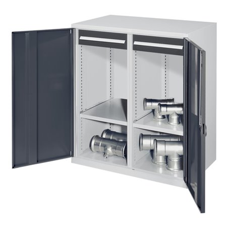 Kappes Schwerlastbeistellschrank Mod. 73 RAL 7035/7016 Vollblechtüren mit Ausstattung