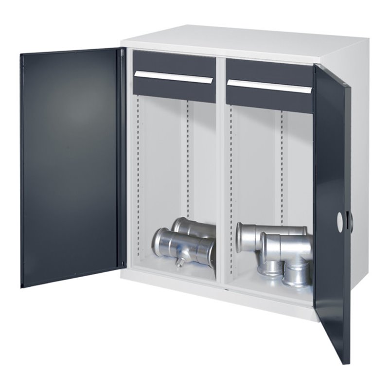 Kappes Schwerlastbeistellschrank Mod. 75 RAL 7035/7016 Doppelwandtüren 2 Schubladen