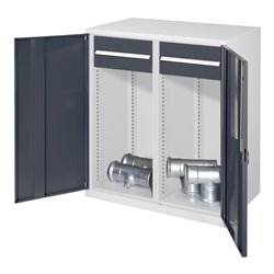 Kappes Schwerlastbeistellschrank Mod. 75 RAL 7035/7016 Vollblechtüren 2 Schubladen