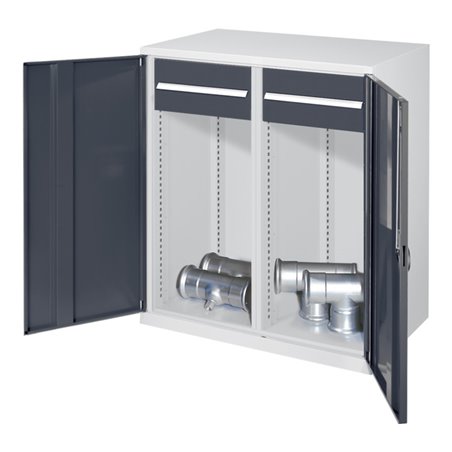 Kappes Schwerlastbeistellschrank Mod. 75 RAL 7035/7016 Vollblechtüren 2 Schubladen