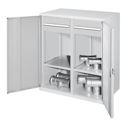 Kappes Schwerlastbeistellschrank Mod. 76 RAL 7035 Vollblechtüren mit Ausstattung