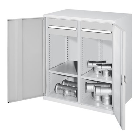 Kappes Schwerlastbeistellschrank Mod. 76 RAL 7035 Vollblechtüren mit Ausstattung