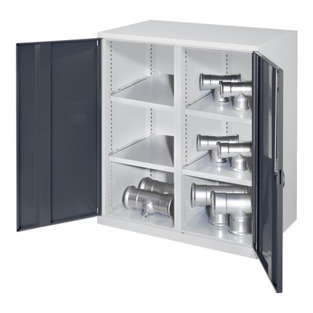 Kappes Schwerlastbeistellschrank Mod. 75 RAL 7035/7016 Vollblechtüren 4 Fachböden