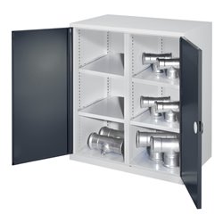 Kappes Schwerlastbeistellschrank Mod. 75 RAL 7035/7016 Doppelwandtüren 4 Fachböden