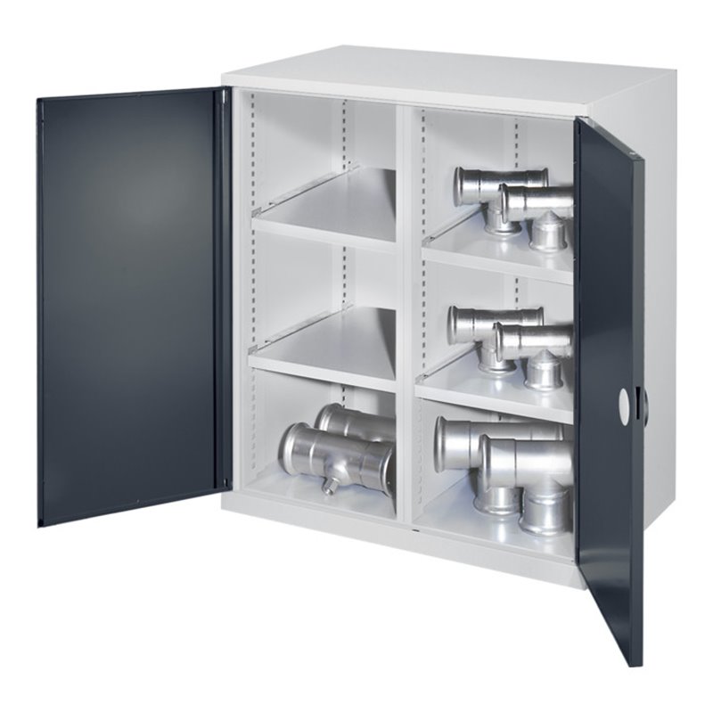 Kappes Schwerlastbeistellschrank Mod. 75 RAL 7035/7016 Doppelwandtüren 4 Fachböden