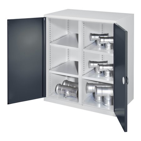 Kappes Schwerlastbeistellschrank Mod. 75 RAL 7035/7016 Doppelwandtüren 4 Fachböden