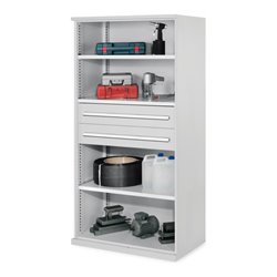 Kappes Schwerlastregal Mod. 42 OMT RAL 7035 3 Fachböden 2 Schubladen