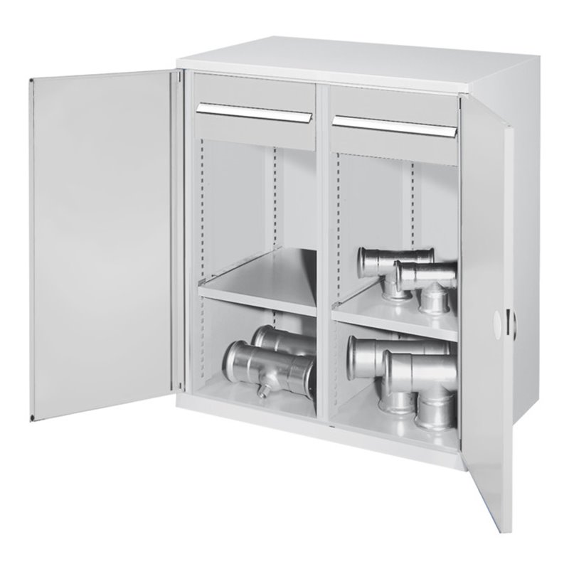 Kappes Schwerlastbeistellschrank Mod. 76 RAL 7035 Doppelwandtüren mit Ausstattung