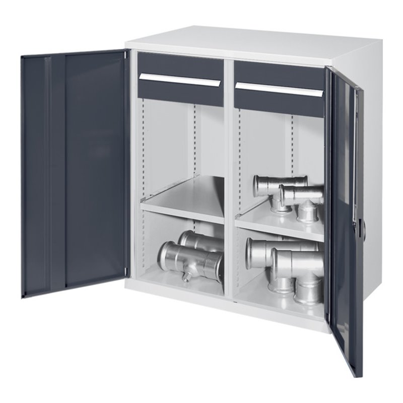 Kappes Schwerlastbeistellschrank Mod. 76 RAL 7035/7016 Vollblechtüren mit Ausstattung