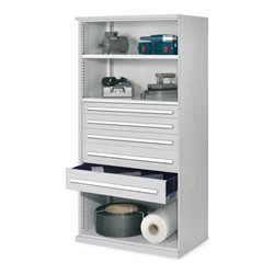 Kappes Schwerlastregal Mod. 44 OMT RAL 7035 2 Fachböden 5 Schubalden