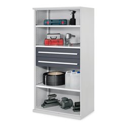 Kappes Schwerlastregal Mod. 42 OMT RAL 7035/7016 3 Fachböden 2 Schubladen