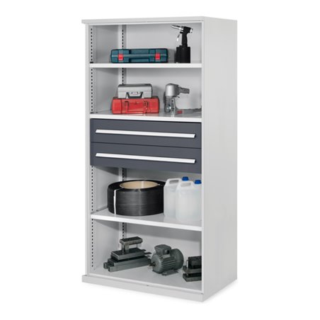 Kappes Schwerlastregal Mod. 42 OMT RAL 7035/7016 3 Fachböden 2 Schubladen