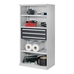 Kappes Schwerlastregal Mod. 43 OMT RAL 7035/7016 3 Fachböden 3 Schubladen