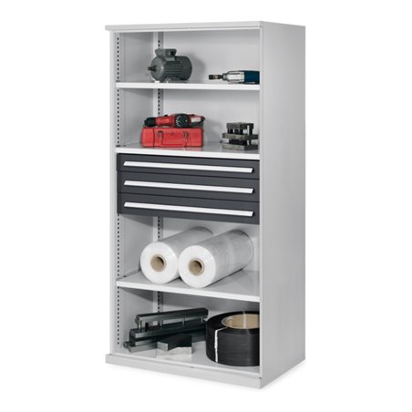 Kappes Schwerlastregal Mod. 43 OMT RAL 7035/7016 3 Fachböden 3 Schubladen