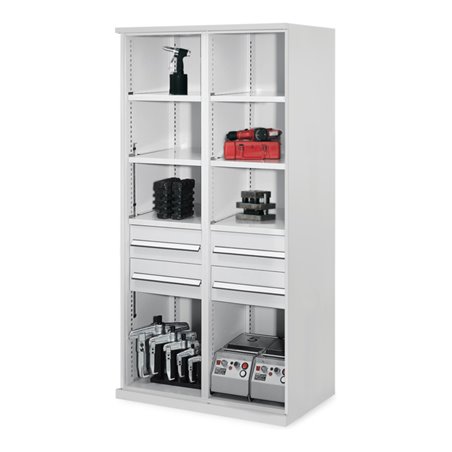 Kappes Schwerlastregal Mod. 52 MMT RAL 7035 4 Schubladen 6 Fachböden