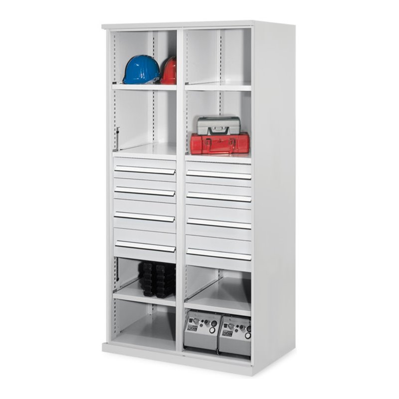 Kappes Schwerlastregal Mod. 54 MMT RAL 7035 8 Schubladen 6 Fachböden