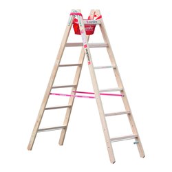 Euroline Holz-Sprossenstehleiter Comfort