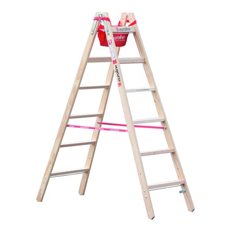 Euroline Holz-Sprossenstehleiter Comfort