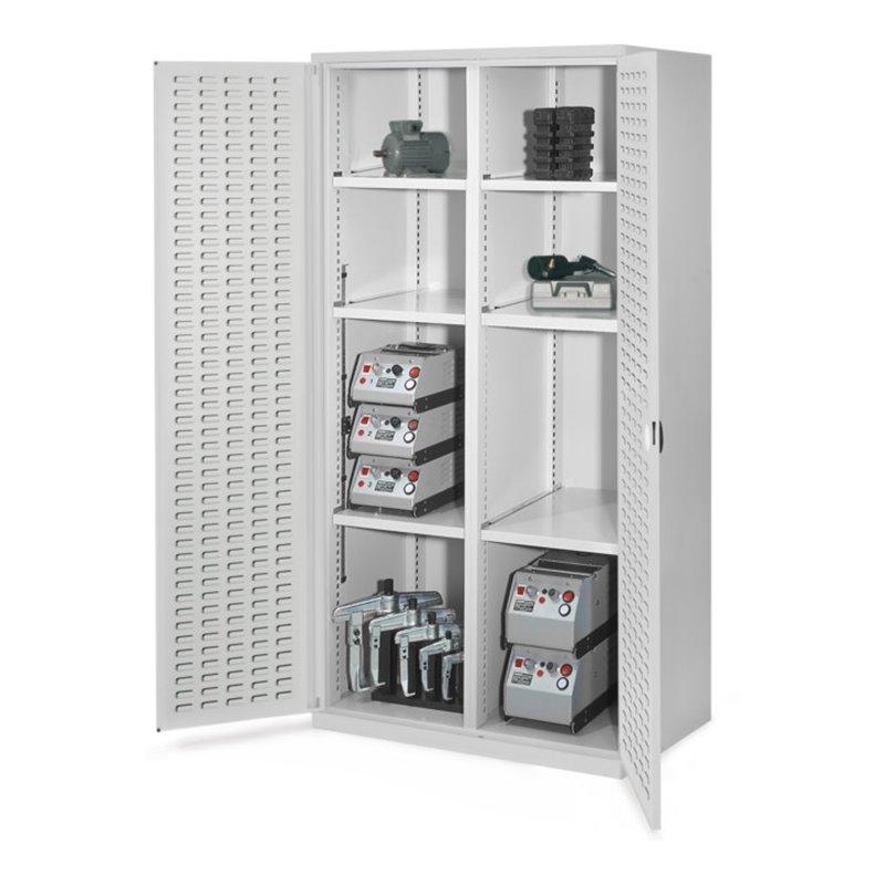 Kappes Schwerlastschrank MMT Mod. 51 RAL 7035 Türen innen Schlitzplatten