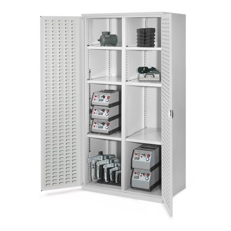 Kappes Schwerlastschrank MMT Mod. 51 RAL 7035 Türen innen Schlitzplatten