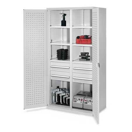 Kappes Schwerlastschrank MMT Mod. 52 RAL 7035 Türen innen Lochplatten