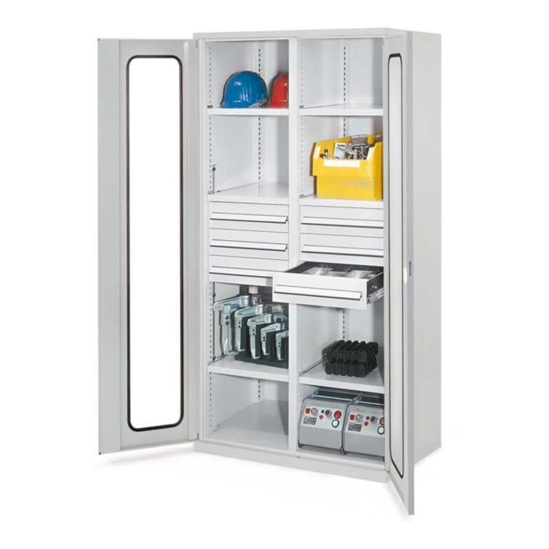 Kappes Schwerlastschrank MMT Mod. 53 RAL 7035 Sichtfenstertüren