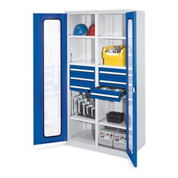 Kappes Schwerlastschrank MMT Mod. 53 RAL 7035/5010 Sichtfenstertüren