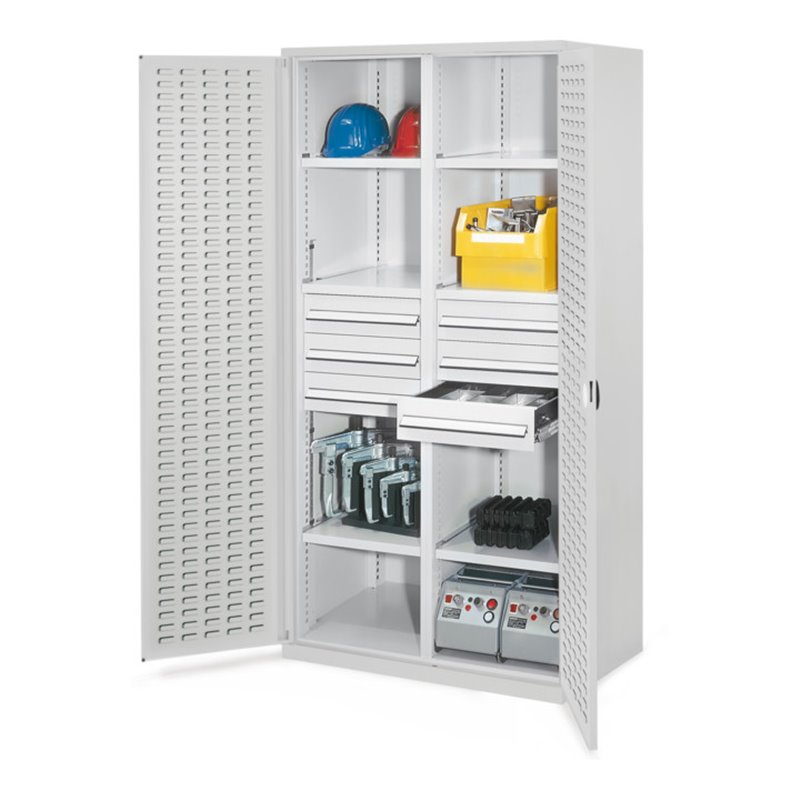 Kappes Schwerlastschrank MMT Mod. 53 RAL 7035 Türen innen Schlitzplatten