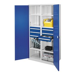 Kappes Schwerlastschrank MMT Mod. 53 RAL7035/5010 Türen innen Lochplatten