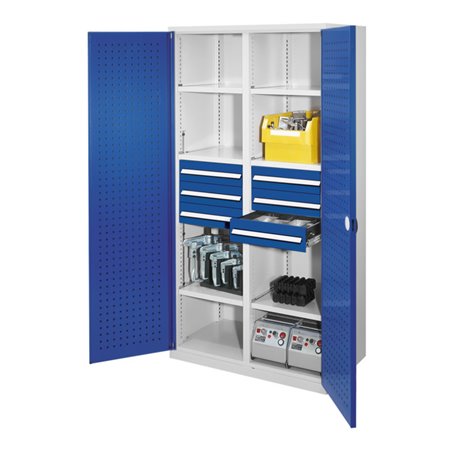 Kappes Schwerlastschrank MMT Mod. 53 RAL7035/5010 Türen innen Lochplatten